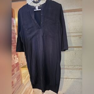 H&M Black Tunic Shirt Dress Top Size 6 Medium EUC! Soft!